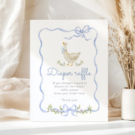 Poster Bobo de espingarda de fralda chá de fraldas Ganso