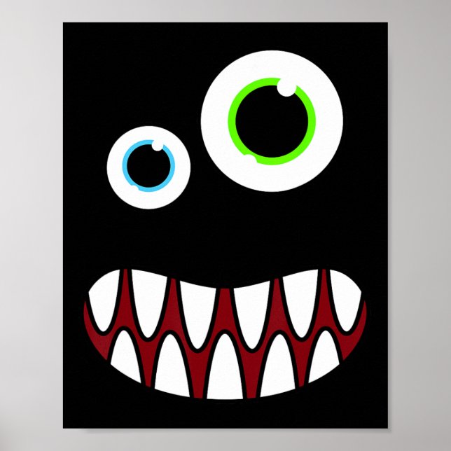 Poster Bobo Engraçado Monstro Rosto Festa de aniversário  (Frente)