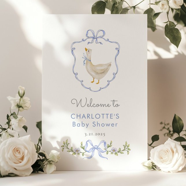 Poster Bobo ganso Arco azul Chá bebê (Criador carregado)