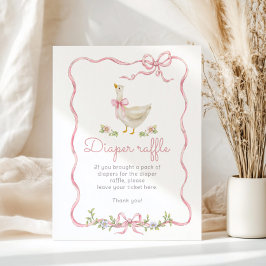 Poster Bobo Ganso arco rosa Fralda de colheita Raffle