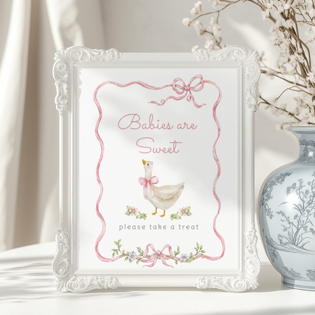 Poster Bobo Ganso Rosa arcos Bebês são doces (Criador carregado)