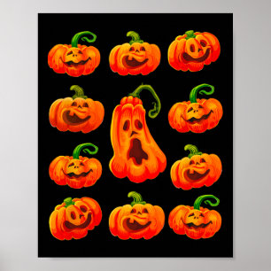 Poster Bobo Pumpkin Rostos Spooky Jack-o-