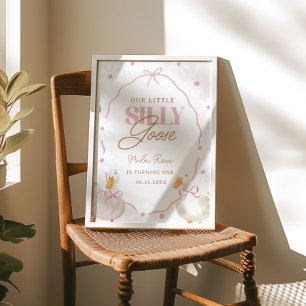 Poster Bobo rosa Boso Coqueiro Aniversário Bem-vindo