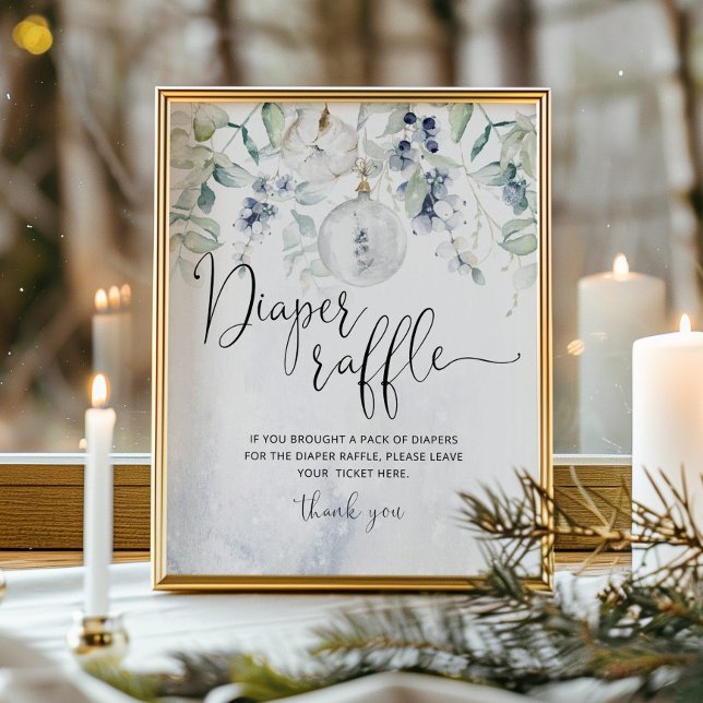 Poster Boca de Natal de inverno rifa de fralda elegante (Criador carregado)