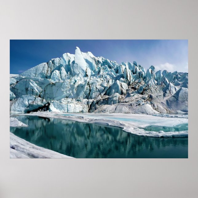 Poster Boca do Glaciar Matanuska no Alasca (Frente)