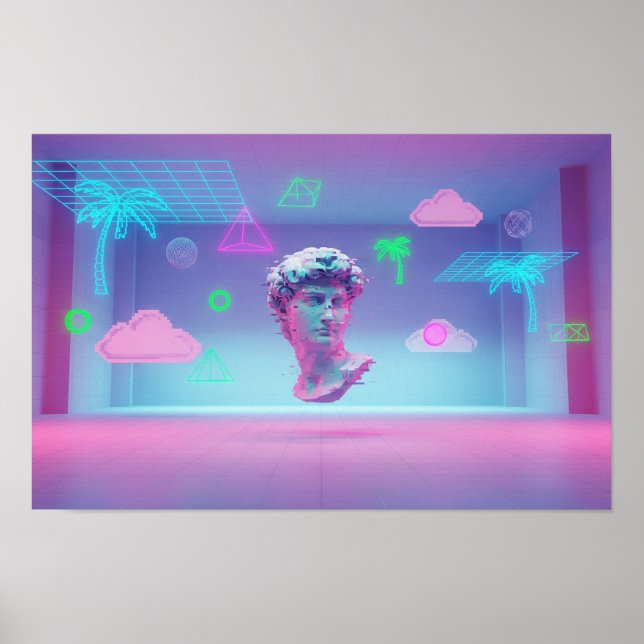 Poster Boca Flutuante Vaporwave (Frente)