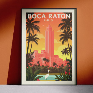 Poster Boca Raton Flórida Antiga