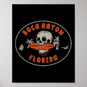 Poster Boca Raton Flórida Fl Vintage Surf Praia Frente E