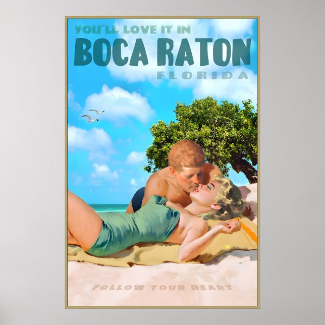 Poster Boca Raton Flórida Marilyn Monroe John Kennedy (Frente)