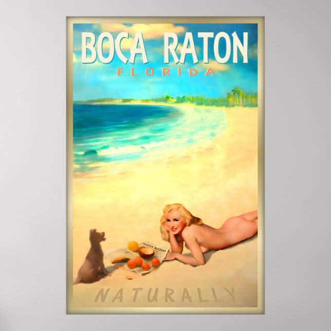 Poster BOCA RATON Flórida Naturalmente Marilyn Monroe Pre (Frente)