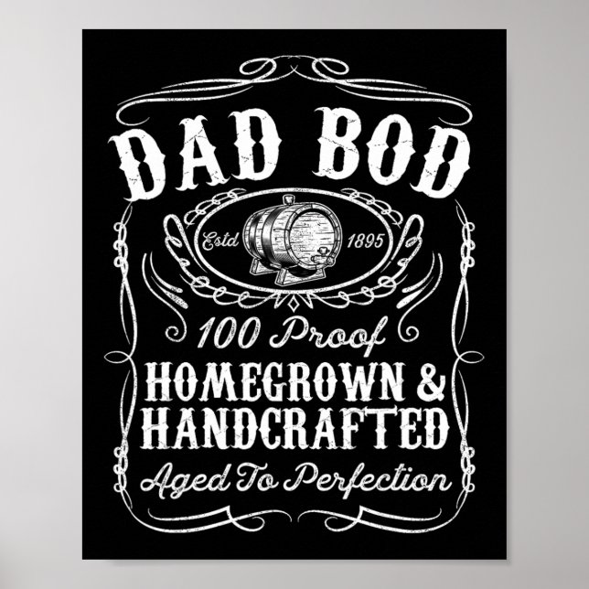 Poster Bod Funny Whiskey Bourbon Dia de os pais Gift F (Frente)