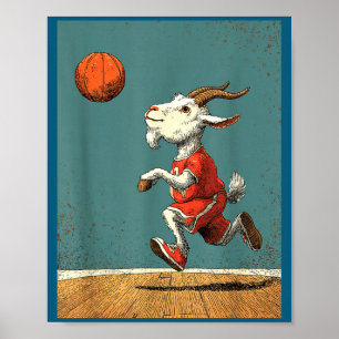 Poster Bode Animal Engraçado Basquetebol Fofo Fofo