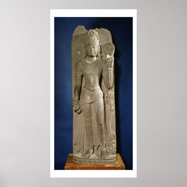 Poster Bodhisattva Padmapani, Nalanda, Bihar, Dínasta Pal (Frente)