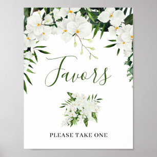 Poster Boêmia das Orquídeas Brancas Elegantes Favorece Si