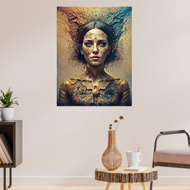 Poster Boêmia: Sonho Azul Ouro (Sala de Estar 3)