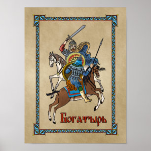 Póster Bogatyr russo medieval