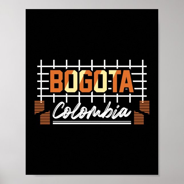 Poster Bogotá Colômbia Tipografia Retro Design (Frente)