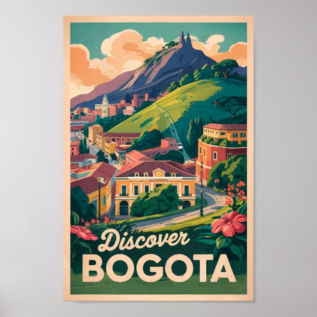 Poster Bogota Colombia Viagem Art Vintage (Frente)