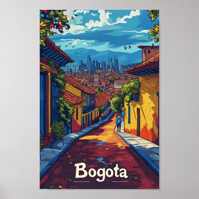 Poster Bogota Colombia Vintage Art Viagem (Frente)