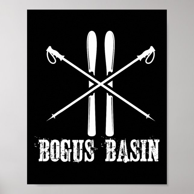 Poster Bogus Sin Ski Skiier Skiing Down Hill Alpino (Frente)