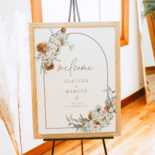 Poster BOHEME Terracotta Floral Boho Chá de fraldas Bem-v