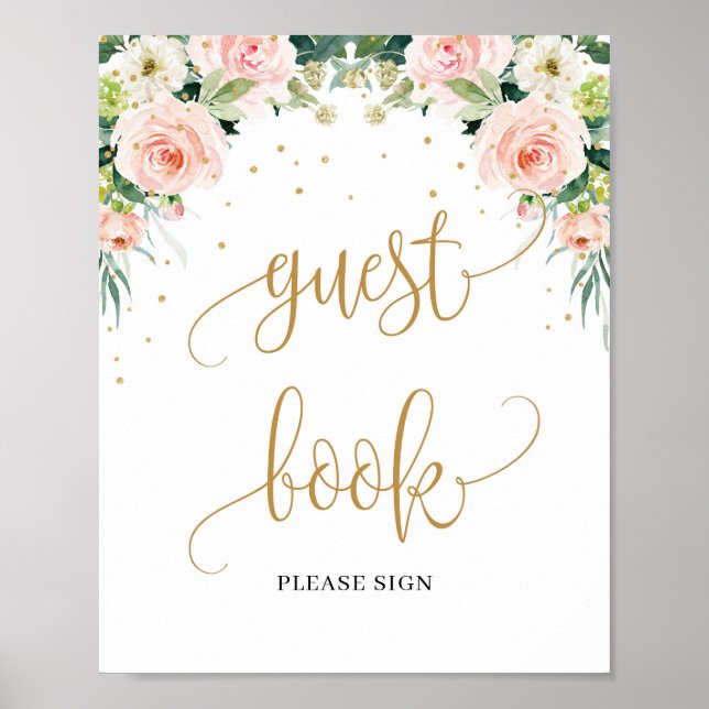 Poster Bohemian boho blush cor-de-rosa, indicativo de liv (Frente)