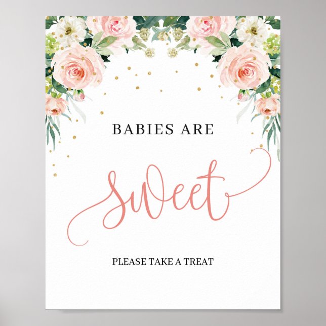 Poster Bohemian boho blush floral verde doce sinal (Frente)
