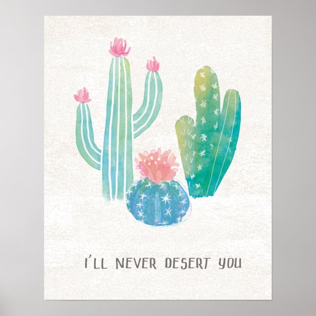 Poster Bohemian Cactus | Eu nunca te deserto (Frente)