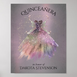 Poster Bohemian Fairy Ball Gown Chá de vinho de Mão Mud