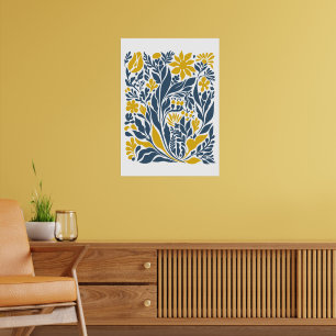 Poster Bohemian Flower Market Folhas de Abstrato modern