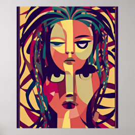 Poster Bohemian Medusa, retrato abstrato moderno