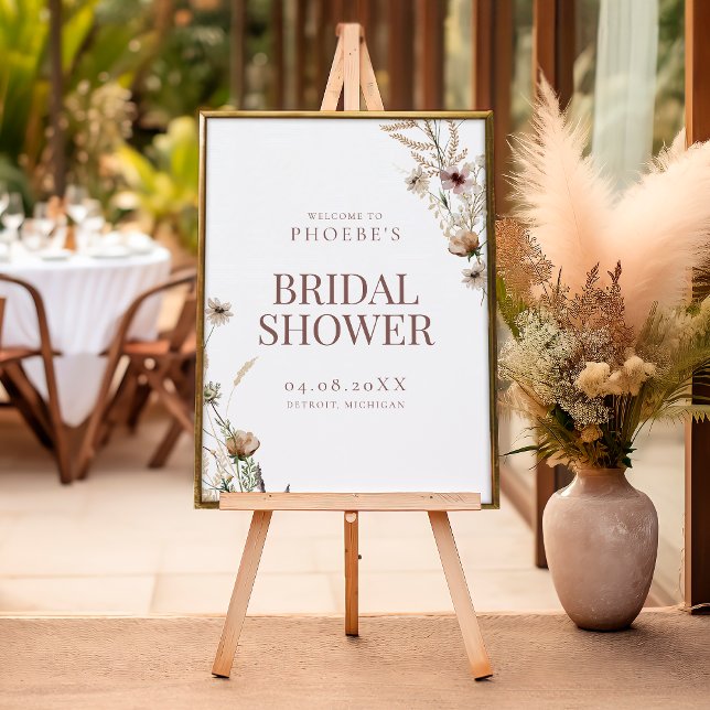 Poster Bohemian Watercolor Sinal de Bodflower Bridal (Criador carregado)