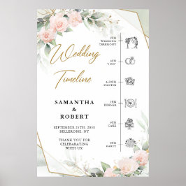 Poster Boho abafa flores eucalipto casamento Timeline