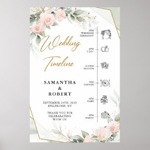Poster Boho abafa flores eucalipto casamento Timeline