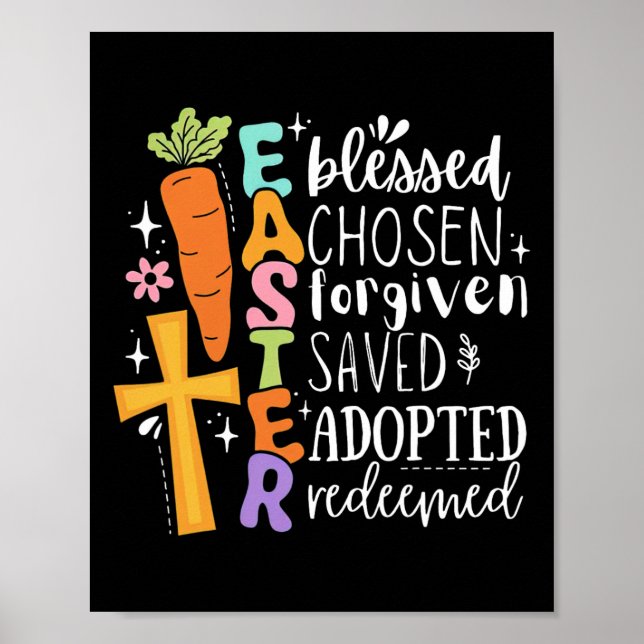Poster Boho abençoado por Páscoa cristã Primavera perdoad (Frente)