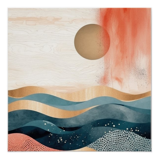 Póster Boho Abstrato (Frente)