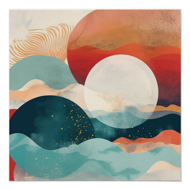 Póster Boho Abstrato (Frente)