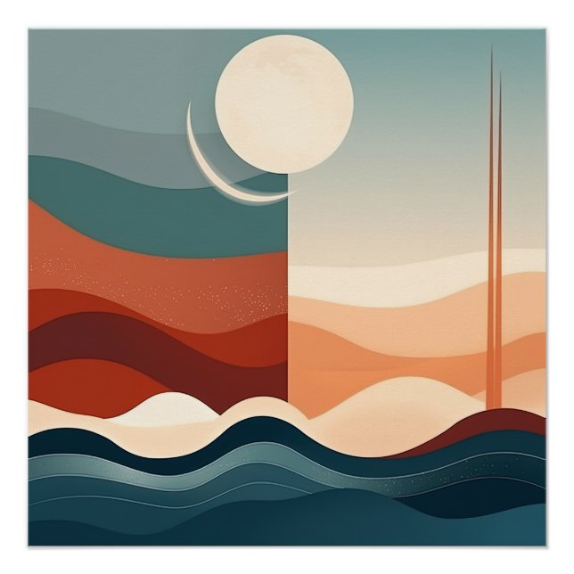 Póster Boho Abstrato (Frente)