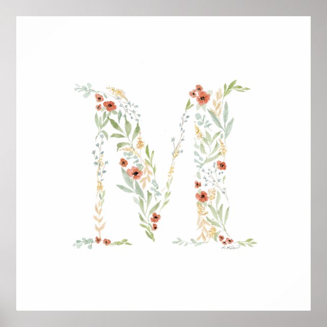 Poster Boho Aquarela Floral  (Frente)