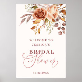 Poster Boho Aquarela Floral Chá de Noiva Bem-Vindo