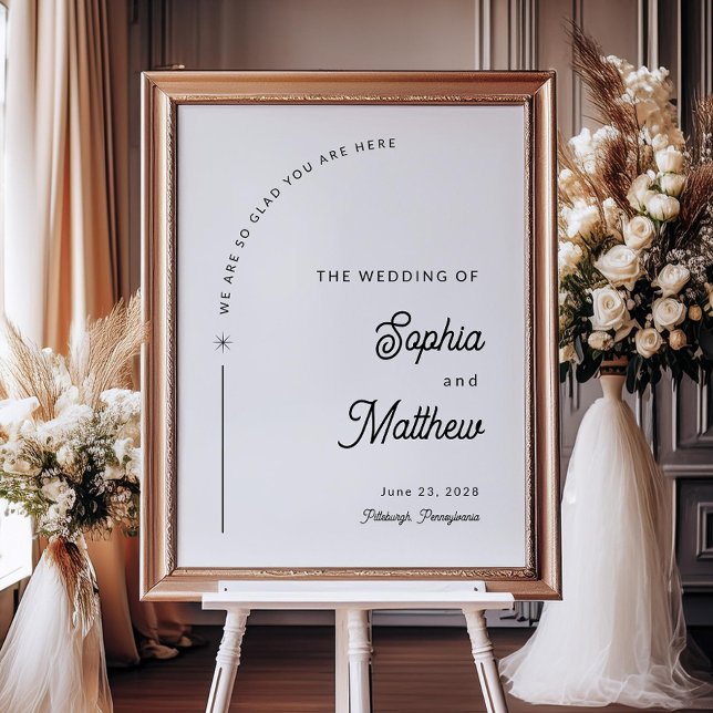 Poster Boho Arch Simple Wedding Welcome (Criador carregado)