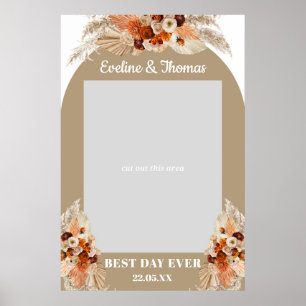 Poster Boho arch terracotta pampas foto de casamento prop