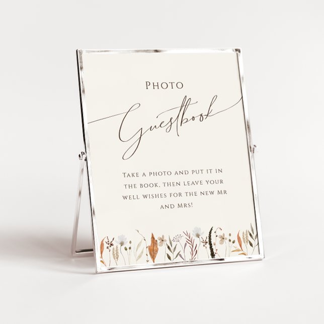 Poster Boho Autumn Wildflower Beige - Símbolo de Livro de (Criador carregado)