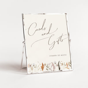 Poster Boho Autumn Wildflower Beige Sinal de Presentes