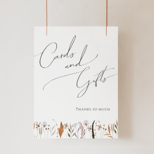 Poster Boho Autumn Wildflower Cartões e Presentes