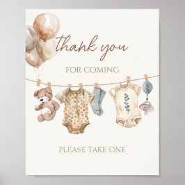 Poster Boho Baby Clothes Obrigado por vir