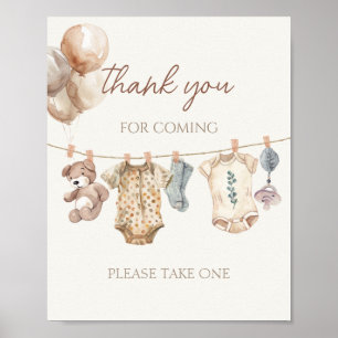 Poster Boho Baby Clothes Obrigado por vir