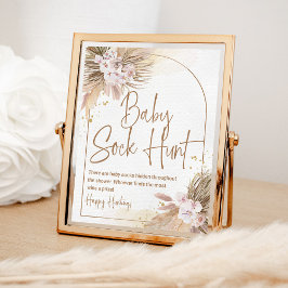 Poster Boho Baby Sock Game Pampas Chá de fraldas