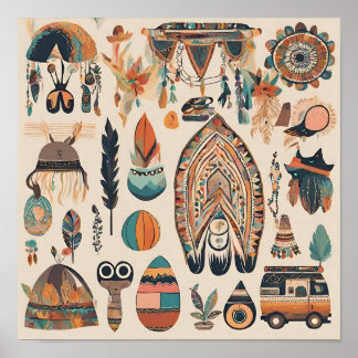 Poster Boho Bazaar: Um Mercado de Marvels Wall Art