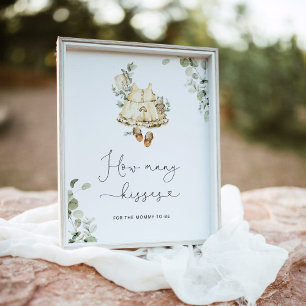 Poster Boho berçário quantos beijos para a mãe ser